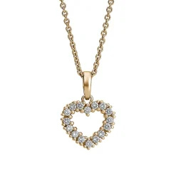David-Andersen Halssmykker>Anheng, Diamanthjerte 0,25 ct gult gull