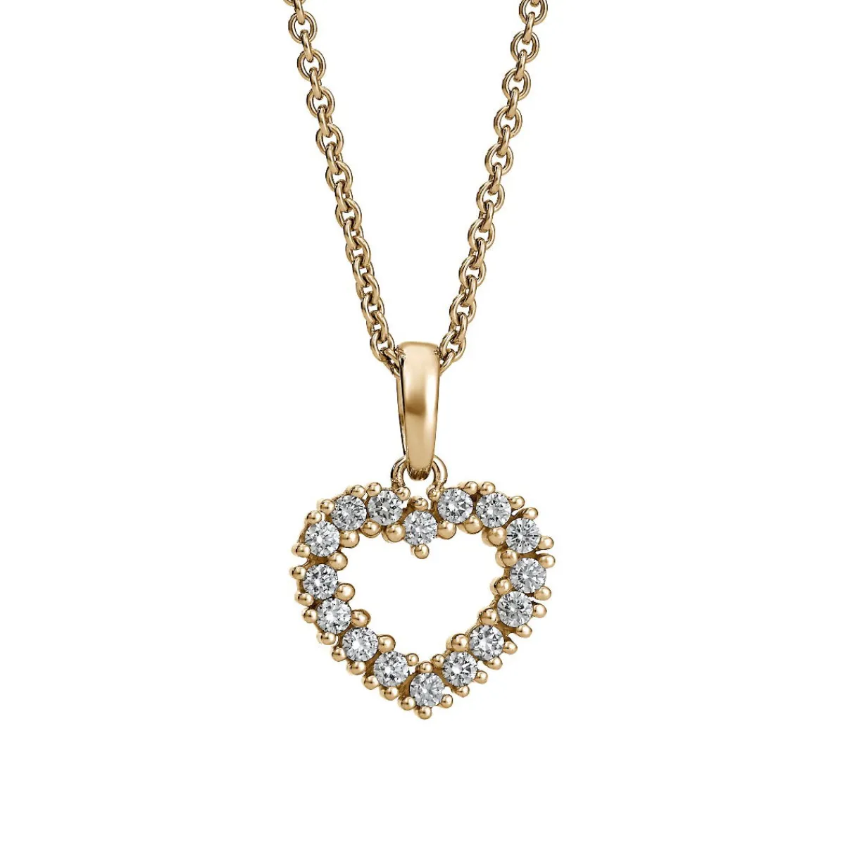 David-Andersen Halssmykker>Anheng, Diamanthjerte 0,25 ct gult gull