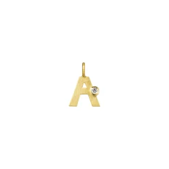 Dulong Halssmykker>Anheng, Letter Mini med diamant