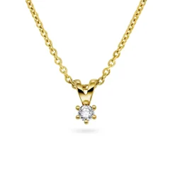 David-Andersen Til Barn|Halssmykker>Anheng, Min første diamant 0,05 ct gult gull
