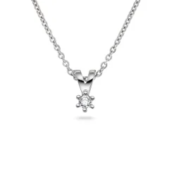 David-Andersen Til Barn|Halssmykker>Anheng, Min første diamant 0,03 ct hvitt gull