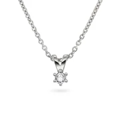 David-Andersen Til Barn|Halssmykker>Anheng, Min første diamant 0,05 ct hvitt gull