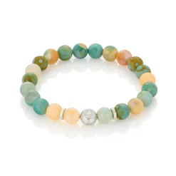 David-Andersen Herre>Armbånd, Agat Mix 8 mm