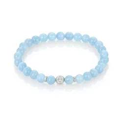 David-Andersen Herre>Armbånd, Akvamarin 6 mm
