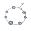 Georg Jensen Emaljesmykker|Armbånd>Armbånd, Daisy blå - 8 blomster