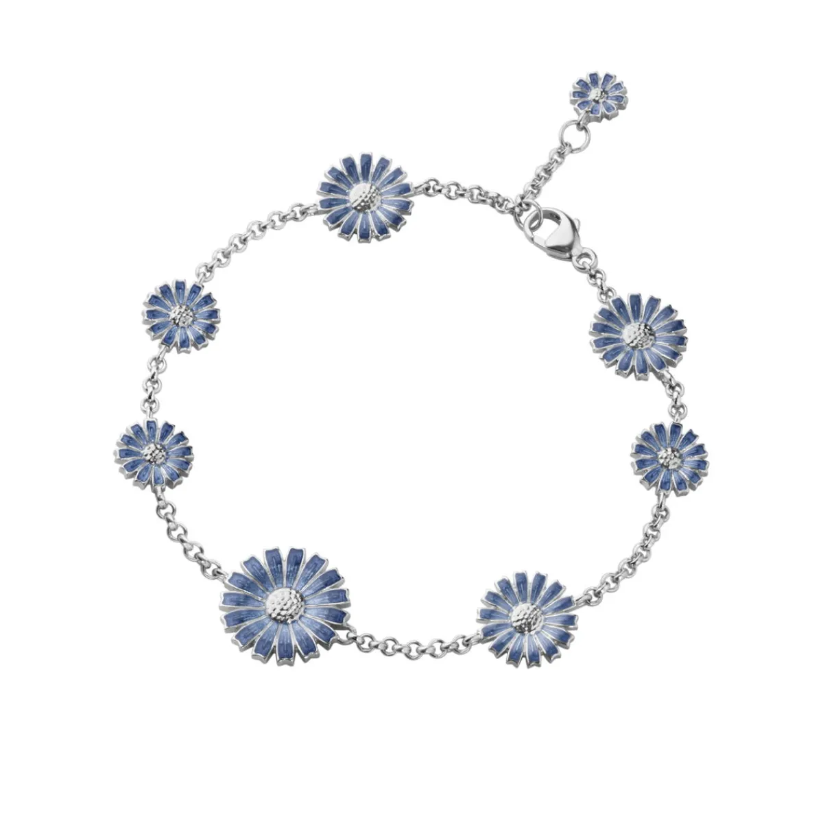 Georg Jensen Emaljesmykker|Armbånd>Armbånd, Daisy blå - 8 blomster
