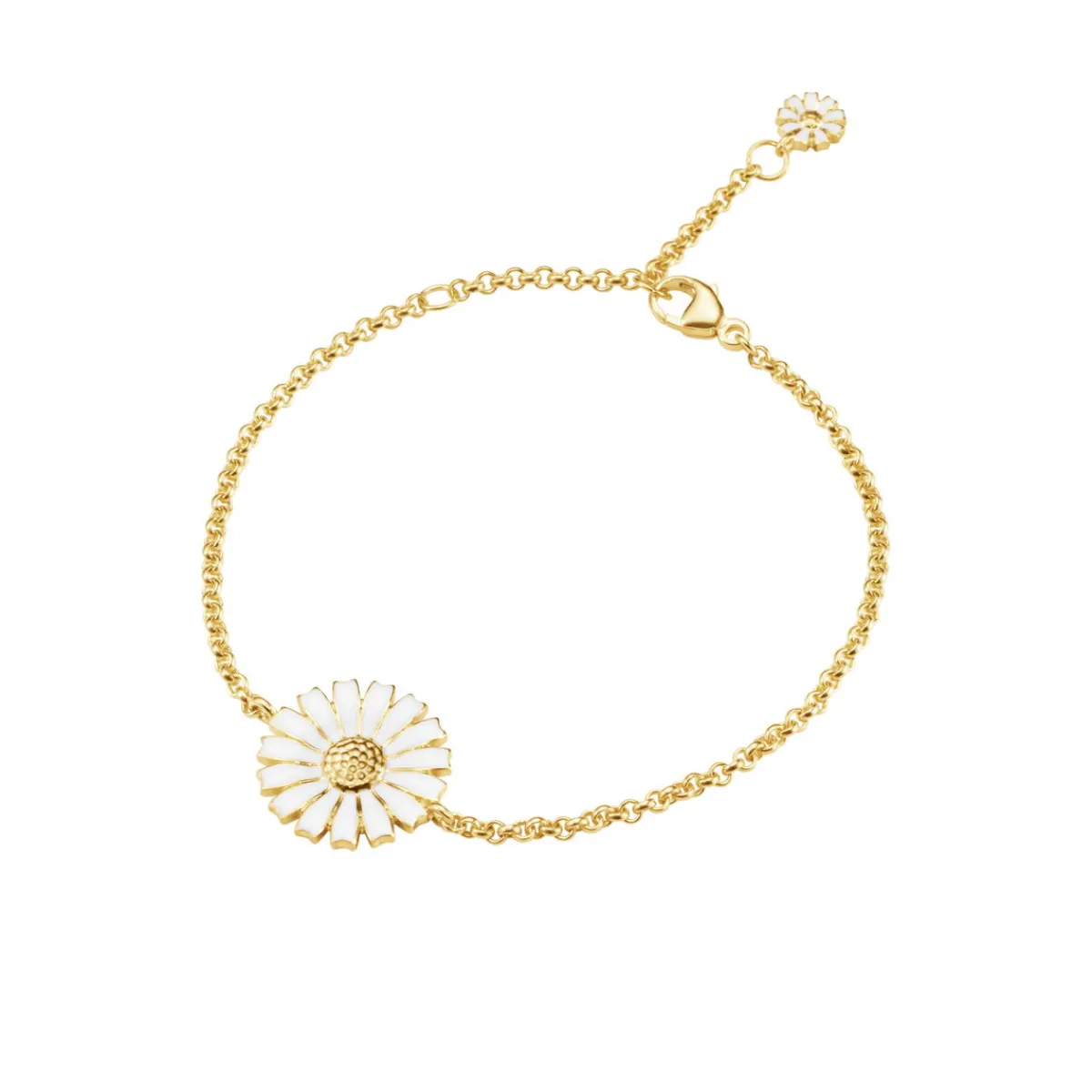 Georg Jensen Emaljesmykker|Armbånd>Armbånd, Daisy enkel forgylt sølv