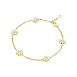 Georg Jensen Emaljesmykker|Armbånd>Armbånd, Daisy små forgylt sølv  2025
