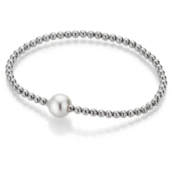 Gellner Armbånd>Armbånd, Flex Ferskvannsperle 10-10,5 mm