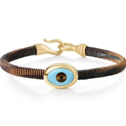 OLE LYNGGAARD COPENHAGEN Herre|Armbånd>Armbånd, Life Maroon Evil Eye gult gull