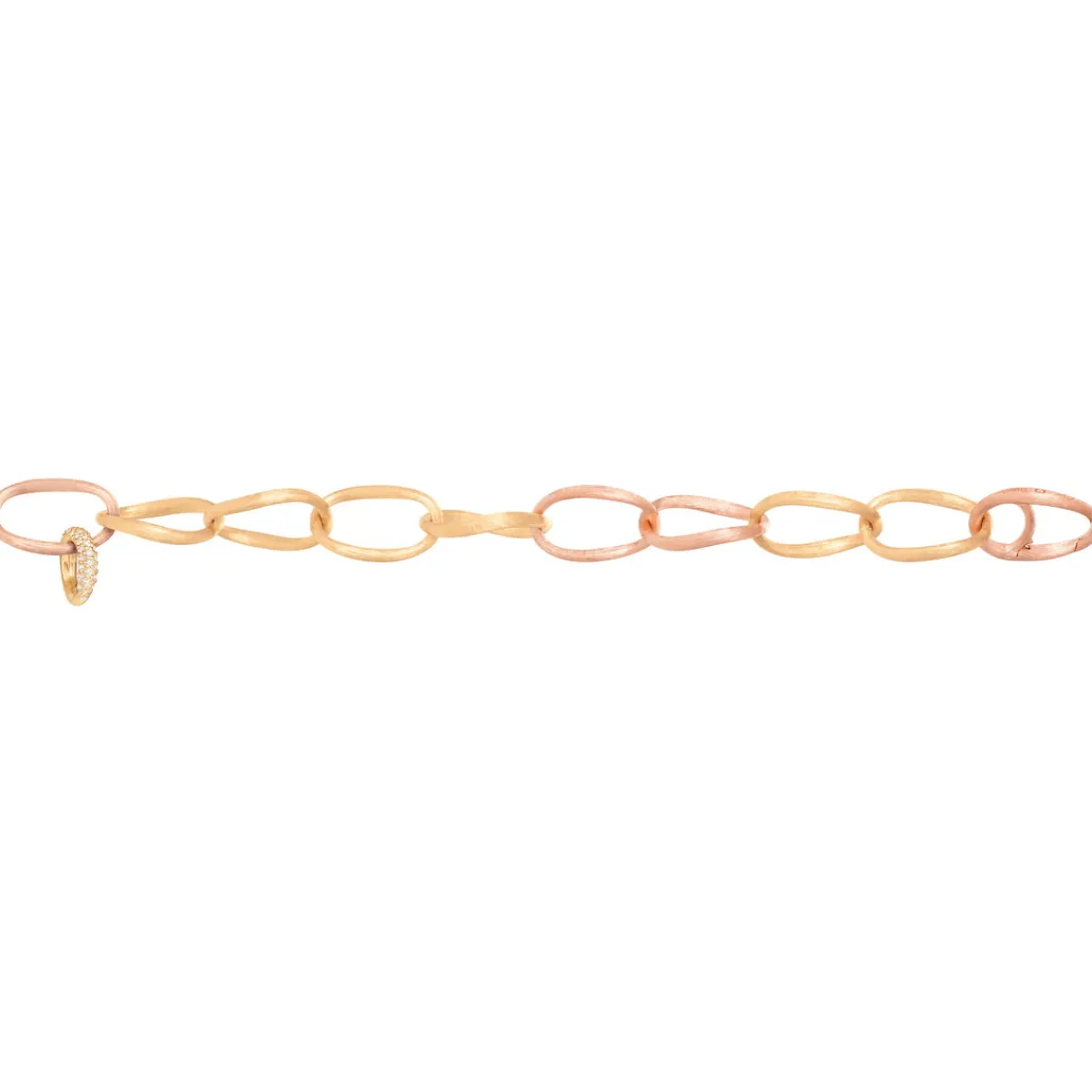 OLE LYNGGAARD COPENHAGEN Armbånd>Armbånd, Love Lenke kraftig med pavért charm