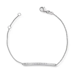 David-Andersen Armbånd>Armbånd, Plate med diamanter hvitt gull