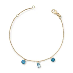 David-Andersen Armbånd>Armbånd, Sky Blue Topas og London Blue Topas