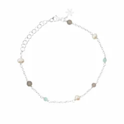 Susanne Friis Bjørner Armbånd>Armbånd, Stenmix - Amazonitt, Grå Månesten og Perler