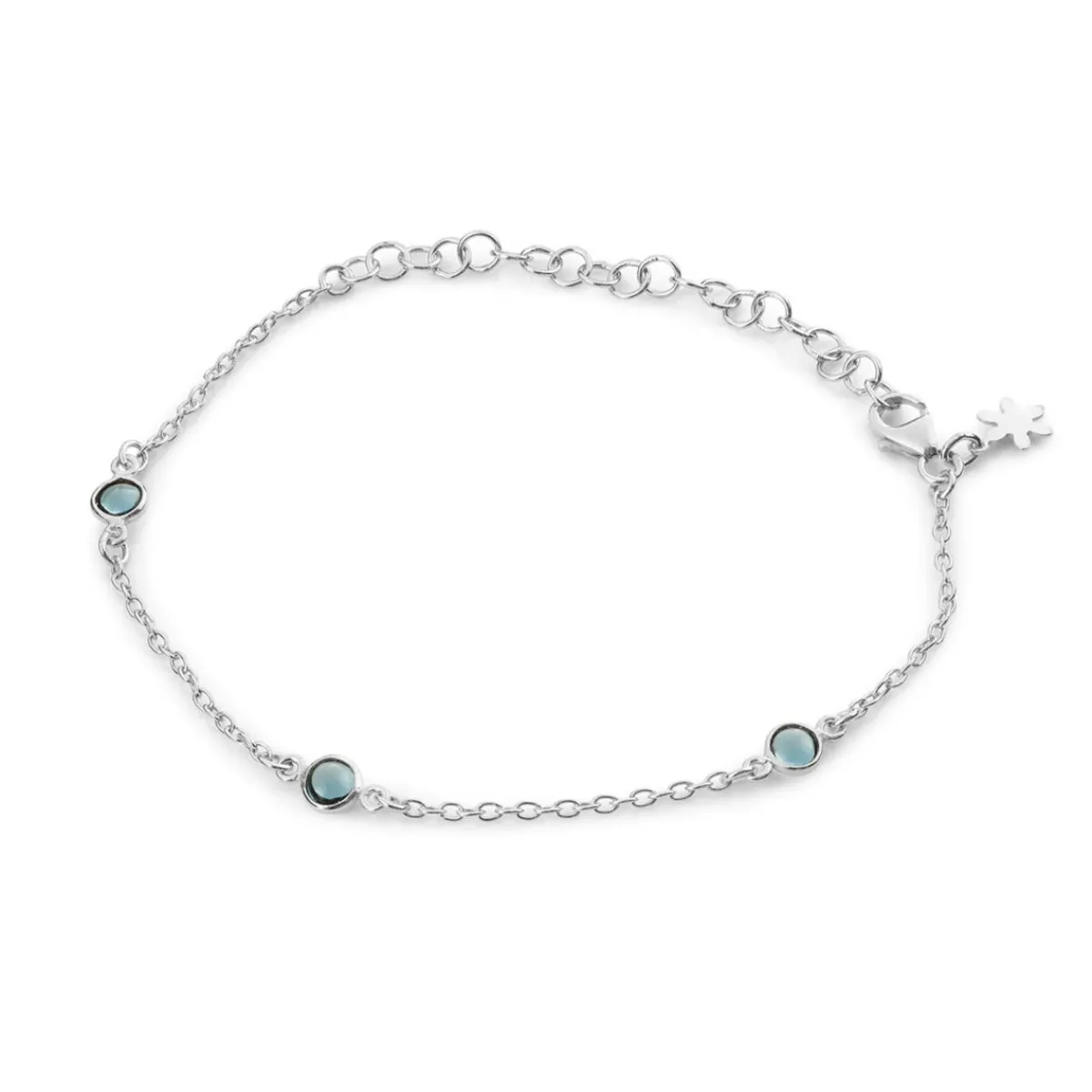 Susanne Friis Bjørner Armbånd>Armbånd, Tre Stener - London Blue krystall