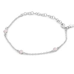 Susanne Friis Bjørner Armbånd>Armbånd, Tre Stener - Lyserosa krystall