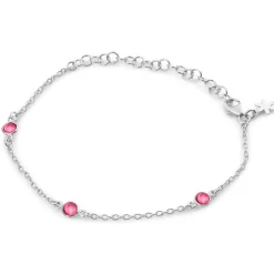 Susanne Friis Bjørner Armbånd>Armbånd, Tre stener - Rosa krystall