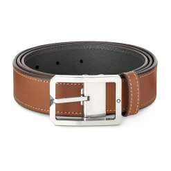 Montblanc Skinnprodukter>Belte, Tan/ mørkegrå 35 mm reversible