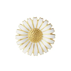 Georg Jensen Brosjer|Emaljesmykker>Brosje, Daisy forgylt sølv