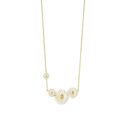 Georg Jensen Emaljesmykker|Halssmykker>Kjede, Daisy forgylt sølv - 4 blomster