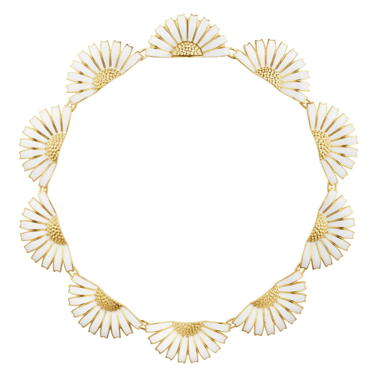Georg Jensen Emaljesmykker>Kjede, Daisy Statement Collier forgylt sølv