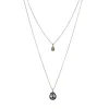 Gellner Halssmykker>Kjede, Dobbel Tahitiperle og diamant 0,46 ct