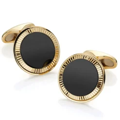 David-Andersen Herre>Mansjettknapper, Runde med Onyx