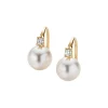 Gellner Ørepynt>Ørepynt, Akoyaperler 8-8,5 mm og diamanter 0,08 ct