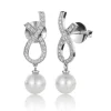 David-Andersen Ørepynt>Ørepynt, Akoyaperler 7,5-8 mm og diamanter 0,37 ct