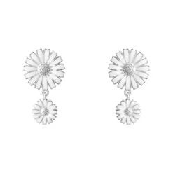 Georg Jensen Emaljesmykker|Ørepynt>Ørepynt, Daisy dobbel hvit