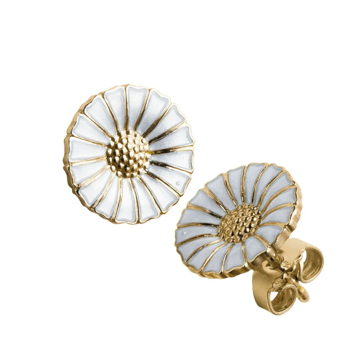 Georg Jensen Emaljesmykker|Ørepynt>Ørepynt, Daisy forgylt sølv