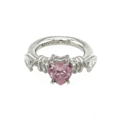 Rikke Harsheim Ringer>Ring, Bladring Lys Rosa Zirconia