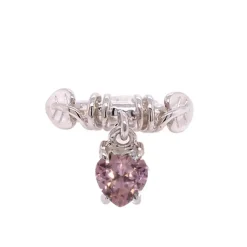 Rikke Harsheim Ringer>Ring, Bladring Med Hengende Sten Lys Rosa Zirconia