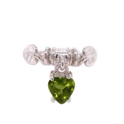 Rikke Harsheim Ringer>Ring, Bladring Med Hengende Sten Peridot