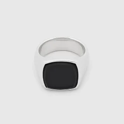 Tom Wood Herre>Ring, Cushion Black Onyx (M)