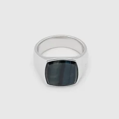 Tom Wood Herre>Ring, Cushion Blue Hawk Eye (M)