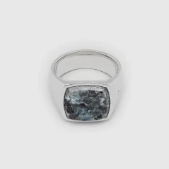 Tom Wood Herre>Ring, Cushion Larvikite (M)