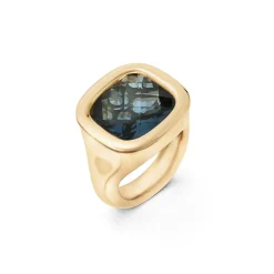 OLE LYNGGAARD COPENHAGEN Ringer>Ring, Cushionslipt London Blue Topas