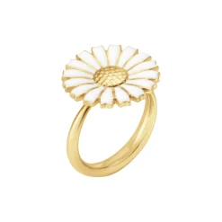 Georg Jensen Emaljesmykker|Ringer>Ring, Daisy stor forgylt sølv 2025