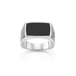 David-Andersen Herre>Ring, Deco Onyx signet