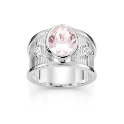 David-Andersen Ringer>Ring, Deco sølv Rosenkvarts