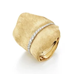 OLE LYNGGAARD COPENHAGEN Ringer>Ring, Leaves med diamanter stor gult gull