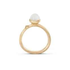 OLE LYNGGAARD COPENHAGEN Ringer>Ring, Lotus Tiny Str. 0 Hvit Månesten