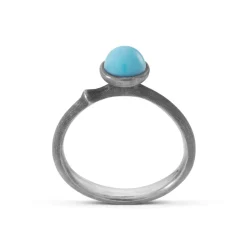 OLE LYNGGAARD COPENHAGEN Ringer>Ring, Lotus Tiny Str. 0 Turkis oksidert sølv