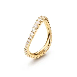 OLE LYNGGAARD COPENHAGEN Ringer>Ring, Love Band bred kurvet gult gull