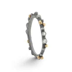 OLE LYNGGAARD COPENHAGEN Ringer>Ring, Nature med diamanter oksidert sølv