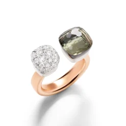 Pomellato Ringer>Ring, Nudo Toi Et Moi - Prasiolitt og diamanter