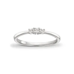 David-Andersen Ringer>Ring, Rekke med tre diamanter 0,08 ct