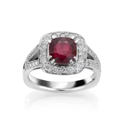 David-Andersen Ringer>Ring, Rubin 2,03 ct og diamanter 0,62 ct