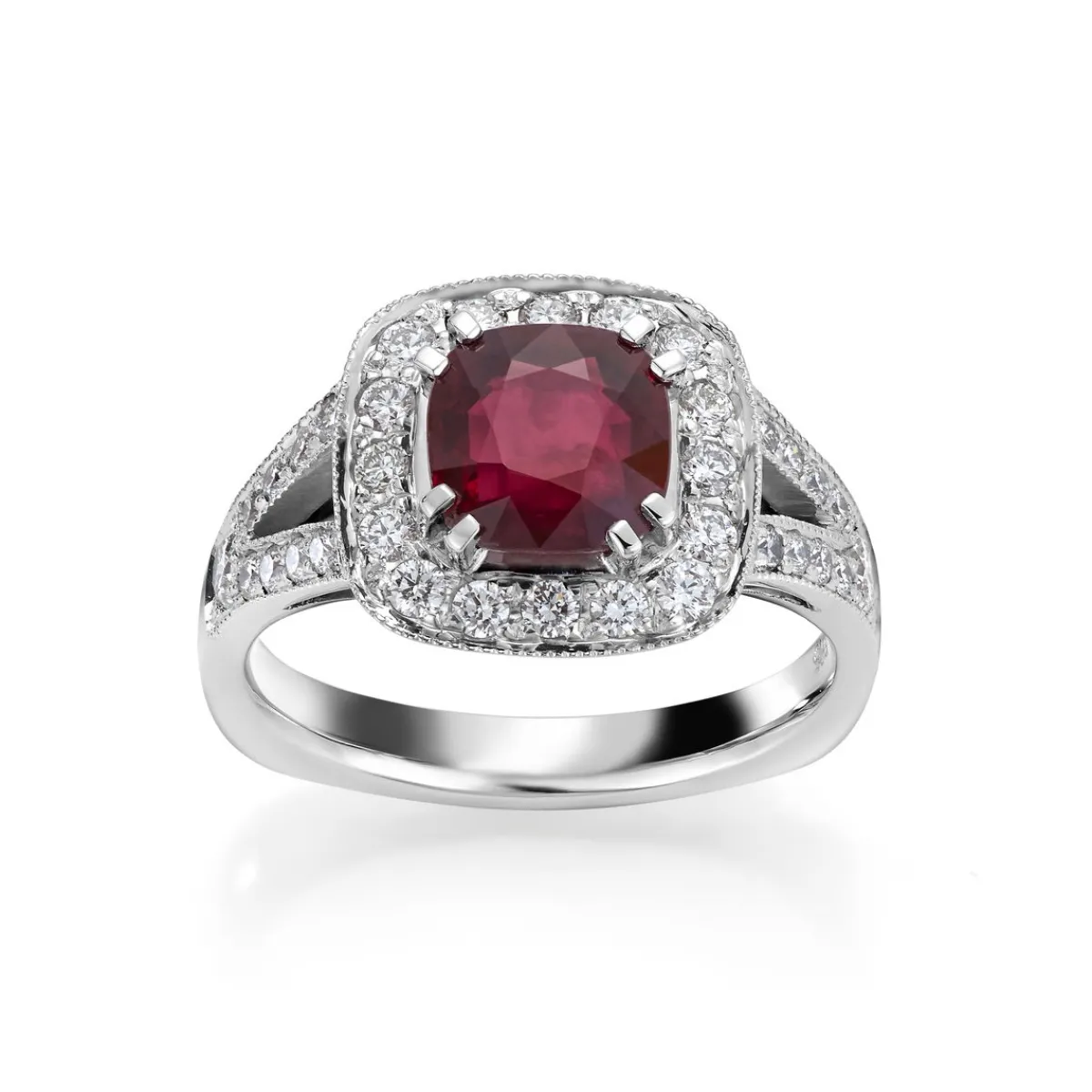 David-Andersen Ringer>Ring, Rubin 2,03 ct og diamanter 0,62 ct